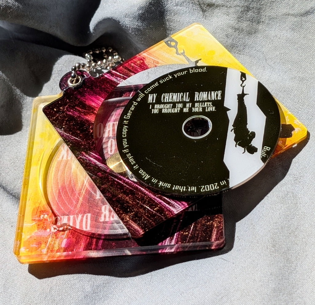 Bullets Spinning CD Acrylic Keychain